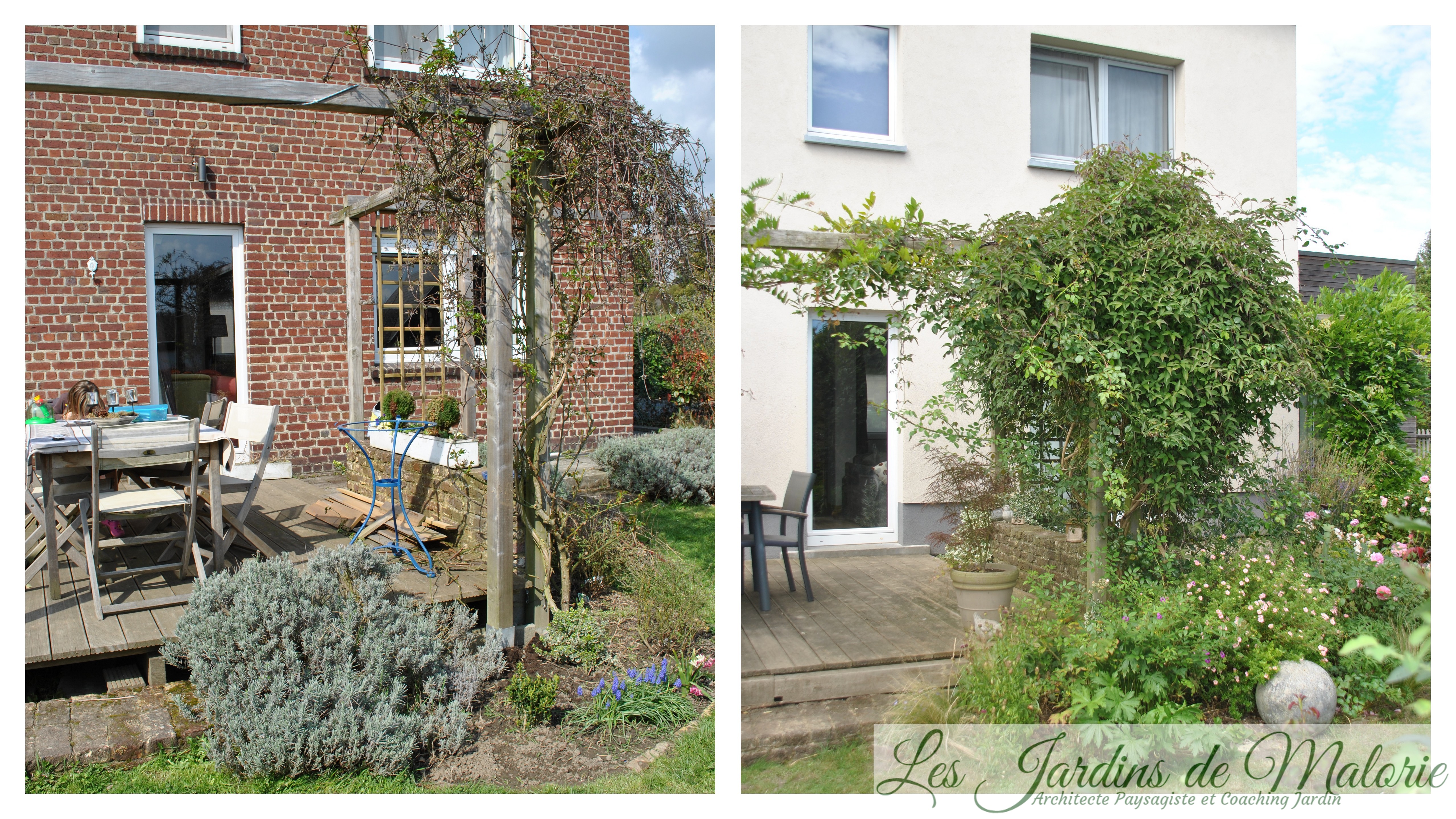 avant/après (4): la maison et Park Allée - Les Jardins de Malorie